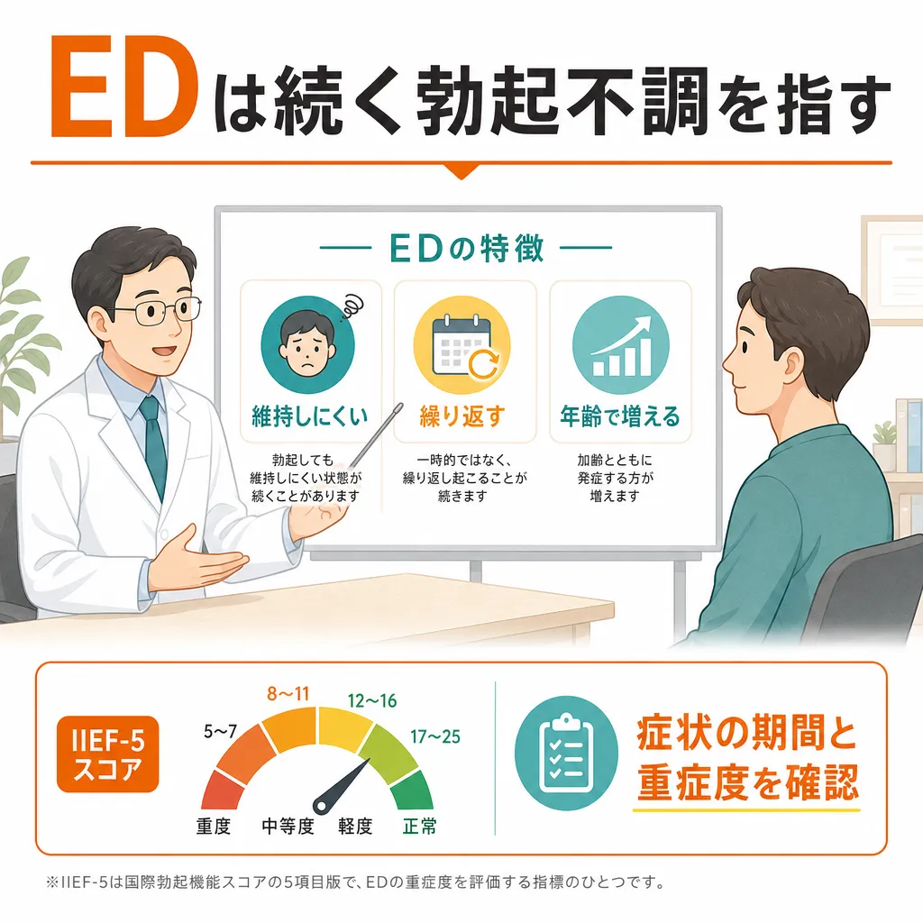 EDの定義や重症度を説明