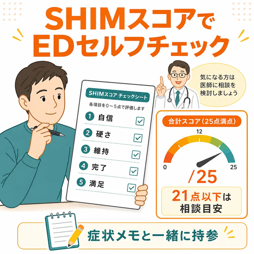 SHIMスコアでED症状をセルフチェックする流れを解説